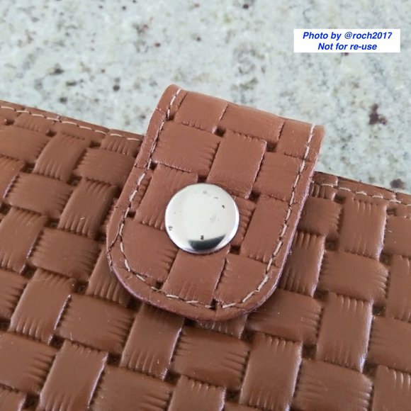 A7 Ring Binder Basket Weave Embossed Leather Planner - Picture 3 of 10